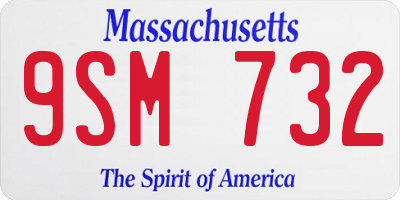 MA license plate 9SM732