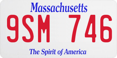MA license plate 9SM746