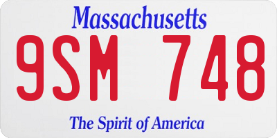 MA license plate 9SM748