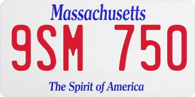MA license plate 9SM750