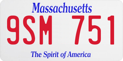 MA license plate 9SM751