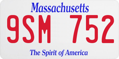 MA license plate 9SM752