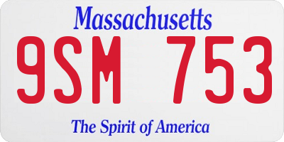 MA license plate 9SM753