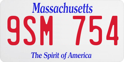 MA license plate 9SM754