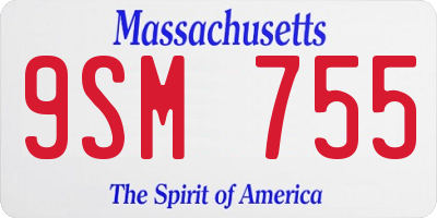 MA license plate 9SM755