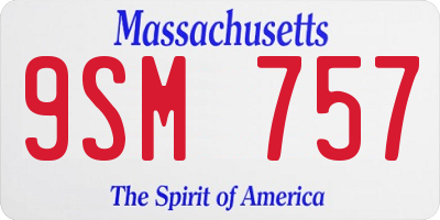 MA license plate 9SM757