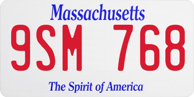 MA license plate 9SM768