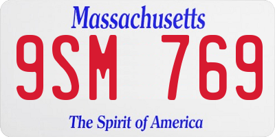 MA license plate 9SM769