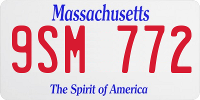 MA license plate 9SM772