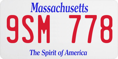 MA license plate 9SM778