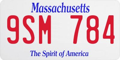 MA license plate 9SM784