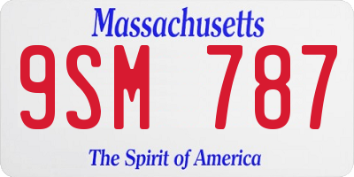 MA license plate 9SM787