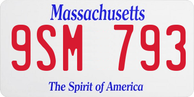 MA license plate 9SM793