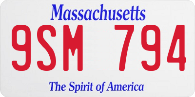 MA license plate 9SM794