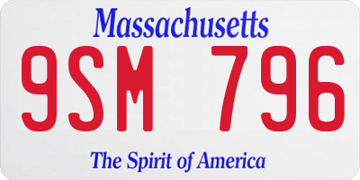 MA license plate 9SM796