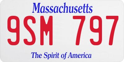 MA license plate 9SM797