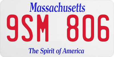 MA license plate 9SM806