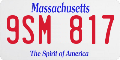 MA license plate 9SM817