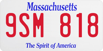 MA license plate 9SM818