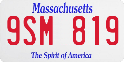 MA license plate 9SM819