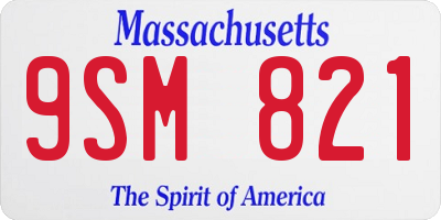 MA license plate 9SM821
