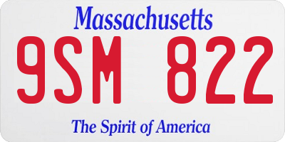 MA license plate 9SM822