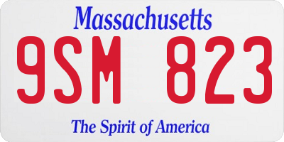MA license plate 9SM823