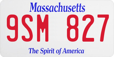MA license plate 9SM827