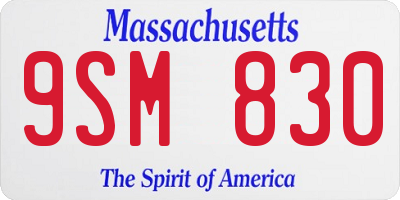 MA license plate 9SM830