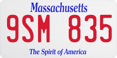 MA license plate 9SM835