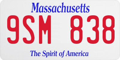 MA license plate 9SM838