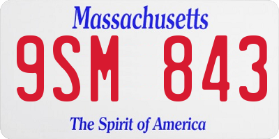 MA license plate 9SM843