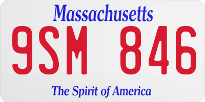 MA license plate 9SM846
