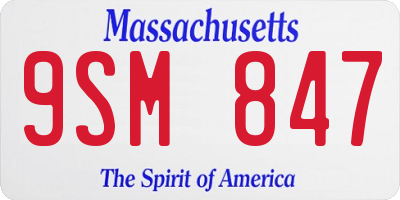 MA license plate 9SM847