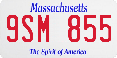 MA license plate 9SM855