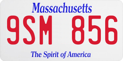 MA license plate 9SM856