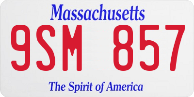 MA license plate 9SM857
