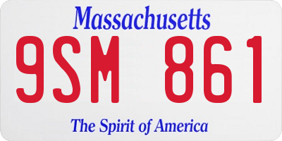 MA license plate 9SM861