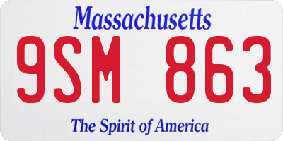 MA license plate 9SM863