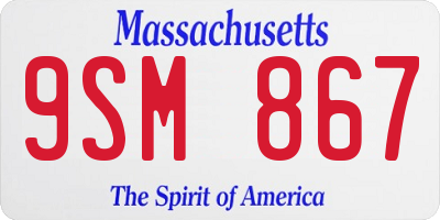 MA license plate 9SM867