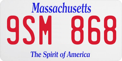 MA license plate 9SM868