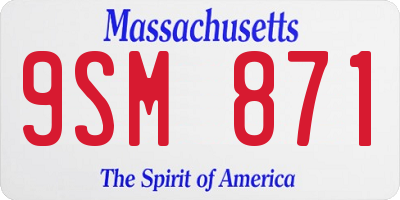 MA license plate 9SM871