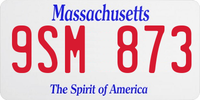 MA license plate 9SM873
