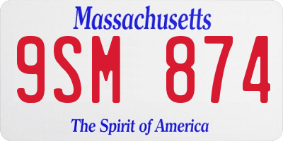 MA license plate 9SM874