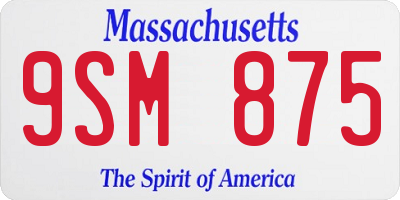 MA license plate 9SM875