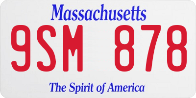 MA license plate 9SM878