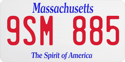 MA license plate 9SM885