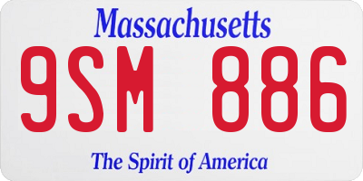 MA license plate 9SM886