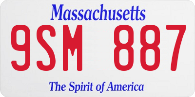 MA license plate 9SM887