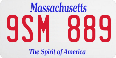 MA license plate 9SM889